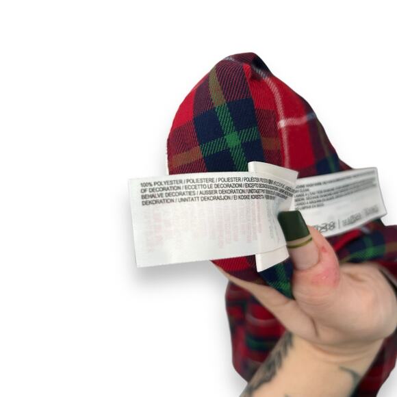 Disney Store Red Holiday Plaid Button Up Shirt XL Mickey Mouse Embroidered sleep - Picture 11 of 11